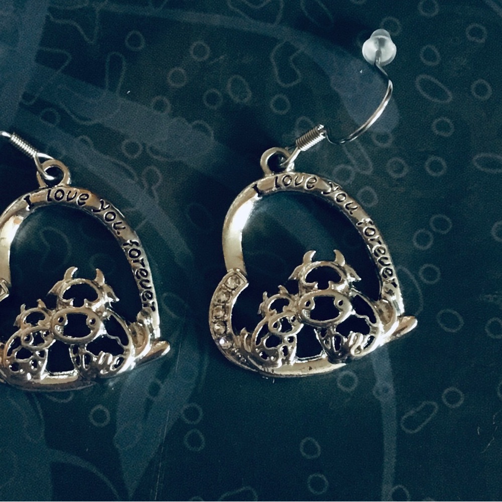 Heart Earrings with Engraving “I love you forever “
